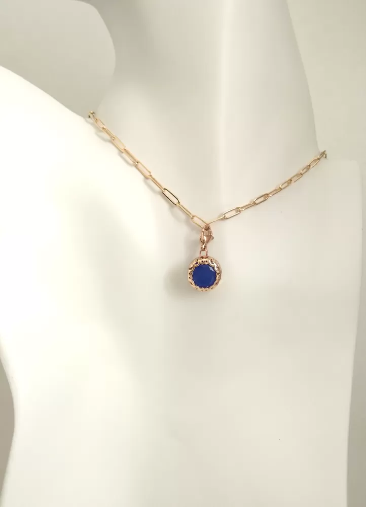 Cutout Bezel Single Gem Drop Pendant Necklace