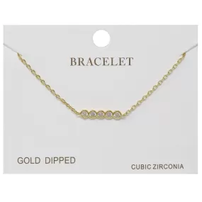 CZ Pave Bar Delicate Chain Bracelet