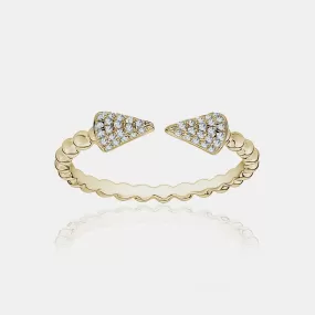 Diamond Beaded Claw Ring