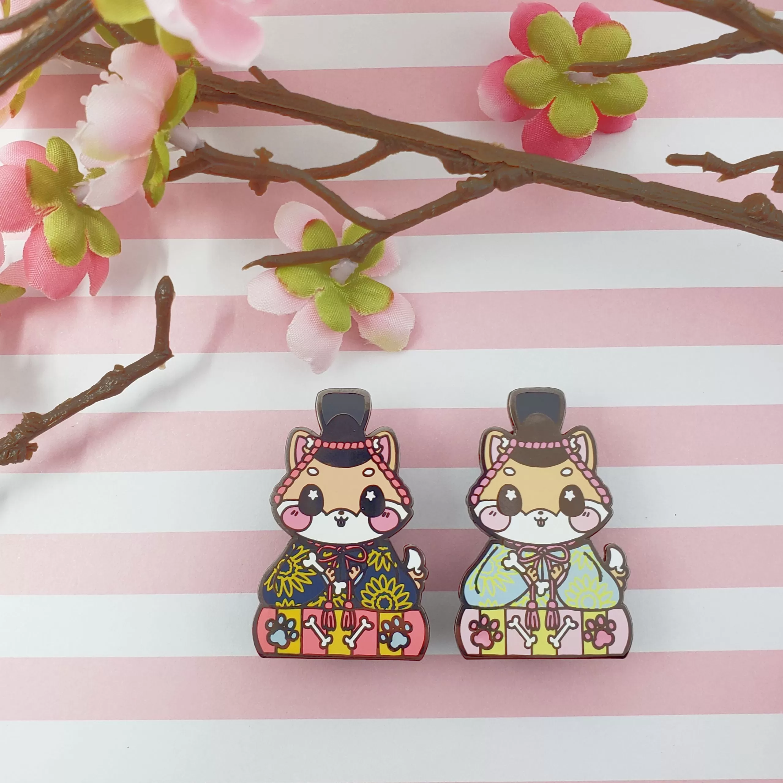 Emperor Shiba Inu: Girl's Day Animal Enamel Pins