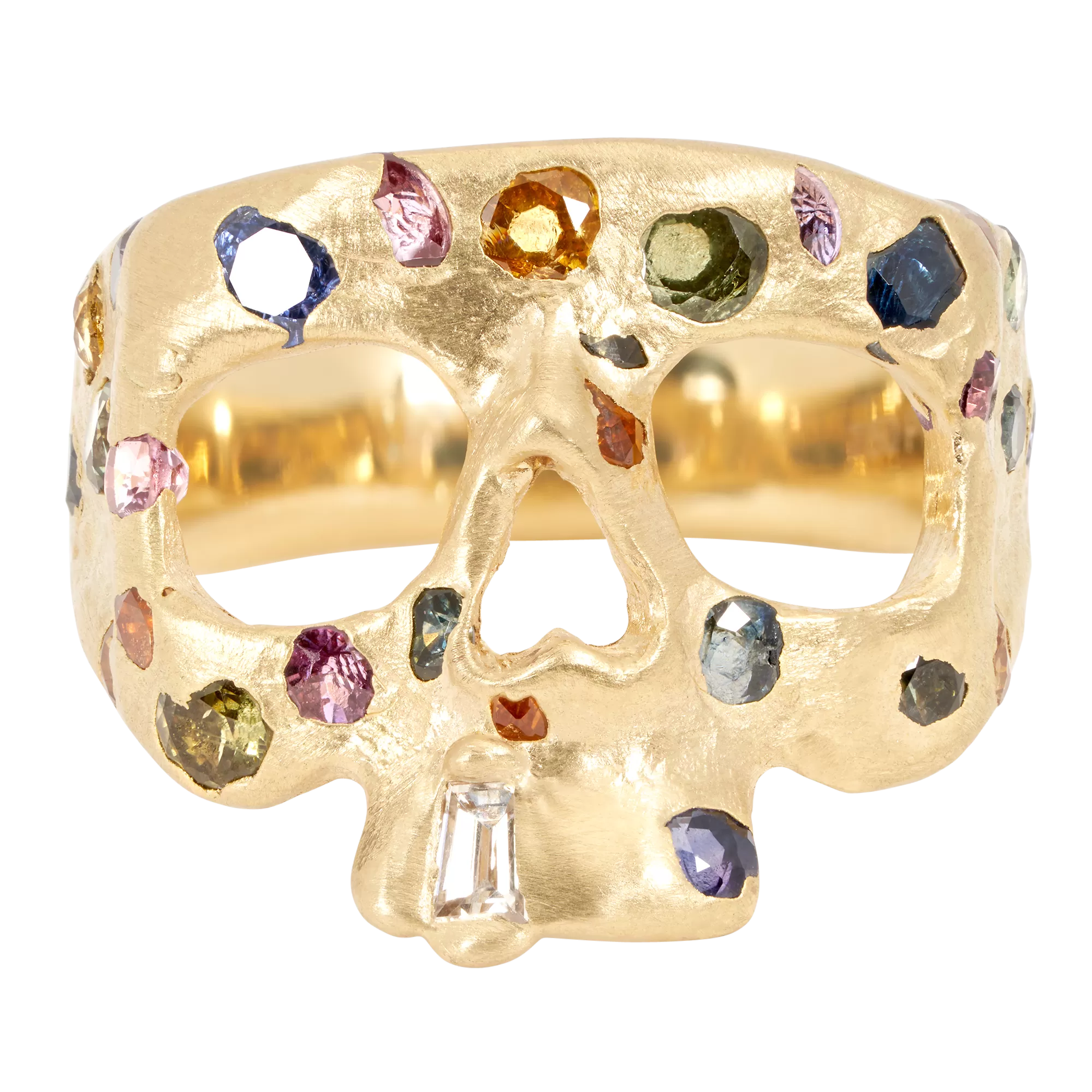 Extra Small Blossom Crush Confetti Skull Ring - Size 4.5 - 11545