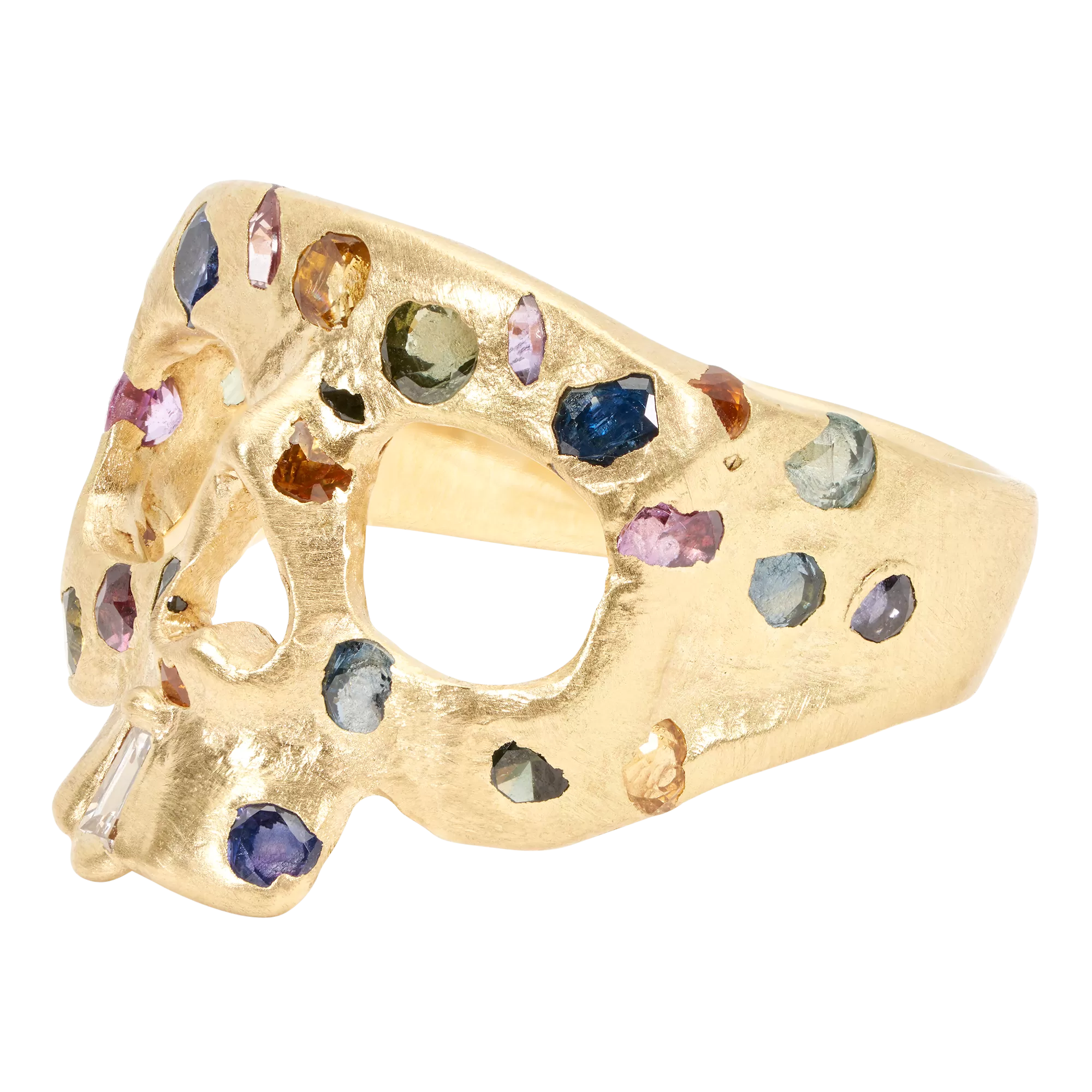 Extra Small Blossom Crush Confetti Skull Ring - Size 4.5 - 11545