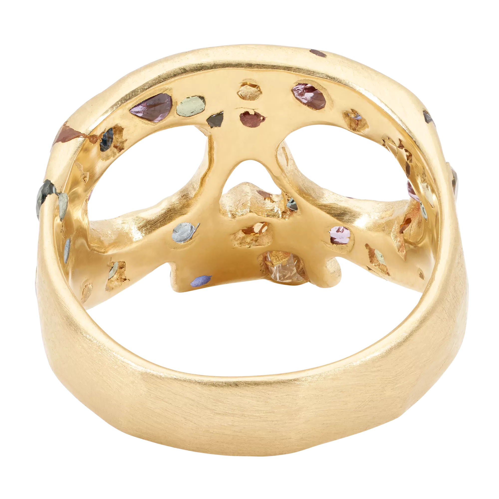 Extra Small Blossom Crush Confetti Skull Ring - Size 4.5 - 11545