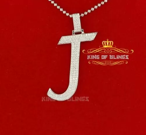 Fancy White 925 Sterling Silver All ALPHABET Pendant with Cubic Zirconia Stone