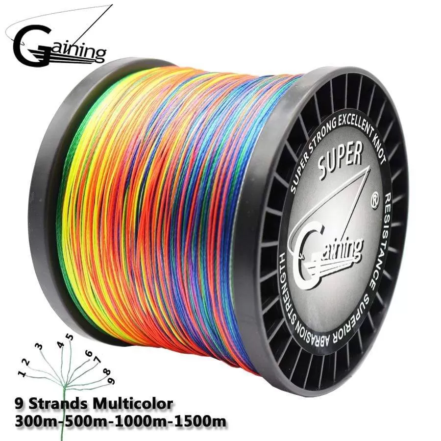 Fishing Wire Line 9 Strands 300m 500m 1000m 1500m Braid Wire Super Multicolor PE Braided  Strong Strength Fish Line 20LB-200LB