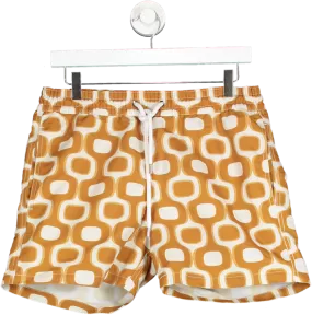 Frescobol Carioca Yellow Retro Print Copa Swim Shorts UK M