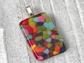 Fused Glass Pendant~ Confetti