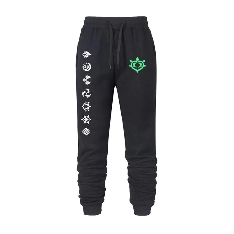 Game Genshin Impact Print Sweatpants for Men Women Warm Fleece Lined Pants Casual Trousers Athletic Running Joggers Sportswear