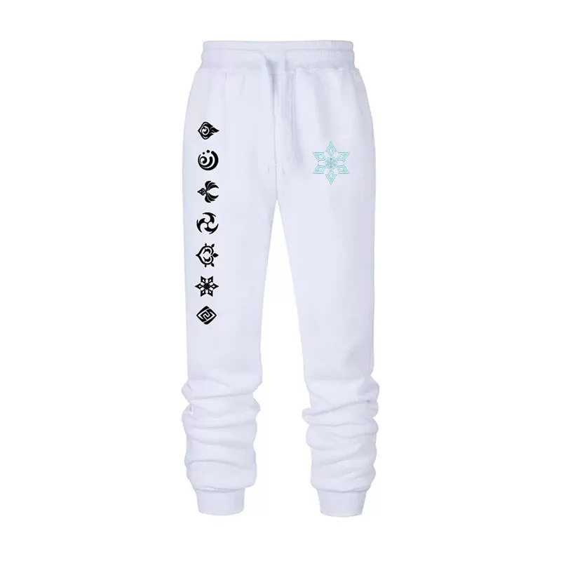 Game Genshin Impact Print Sweatpants for Men Women Warm Fleece Lined Pants Casual Trousers Athletic Running Joggers Sportswear