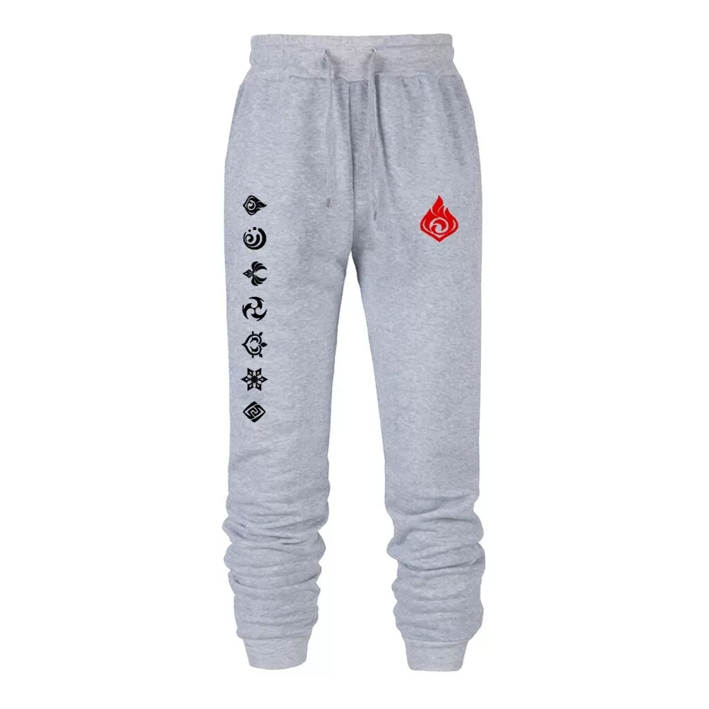 Game Genshin Impact Print Sweatpants for Men Women Warm Fleece Lined Pants Casual Trousers Athletic Running Joggers Sportswear