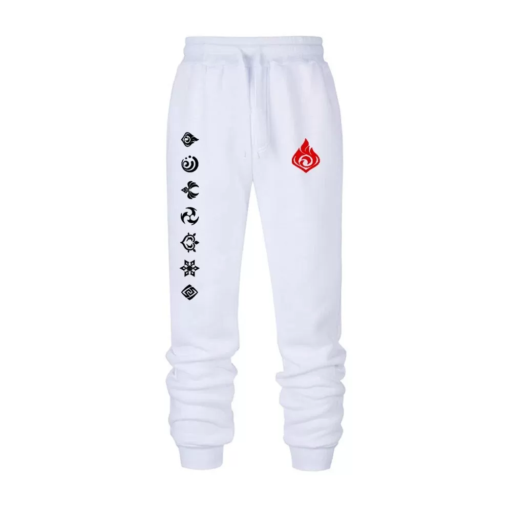 Game Genshin Impact Print Sweatpants for Men Women Warm Fleece Lined Pants Casual Trousers Athletic Running Joggers Sportswear