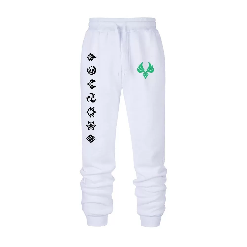 Game Genshin Impact Print Sweatpants for Men Women Warm Fleece Lined Pants Casual Trousers Athletic Running Joggers Sportswear