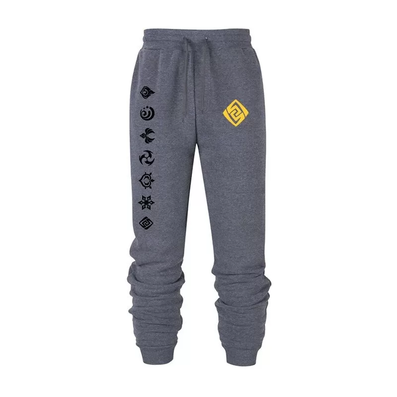 Game Genshin Impact Print Sweatpants for Men Women Warm Fleece Lined Pants Casual Trousers Athletic Running Joggers Sportswear