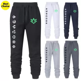 Game Genshin Impact Print Sweatpants for Men Women Warm Fleece Lined Pants Casual Trousers Athletic Running Joggers Sportswear