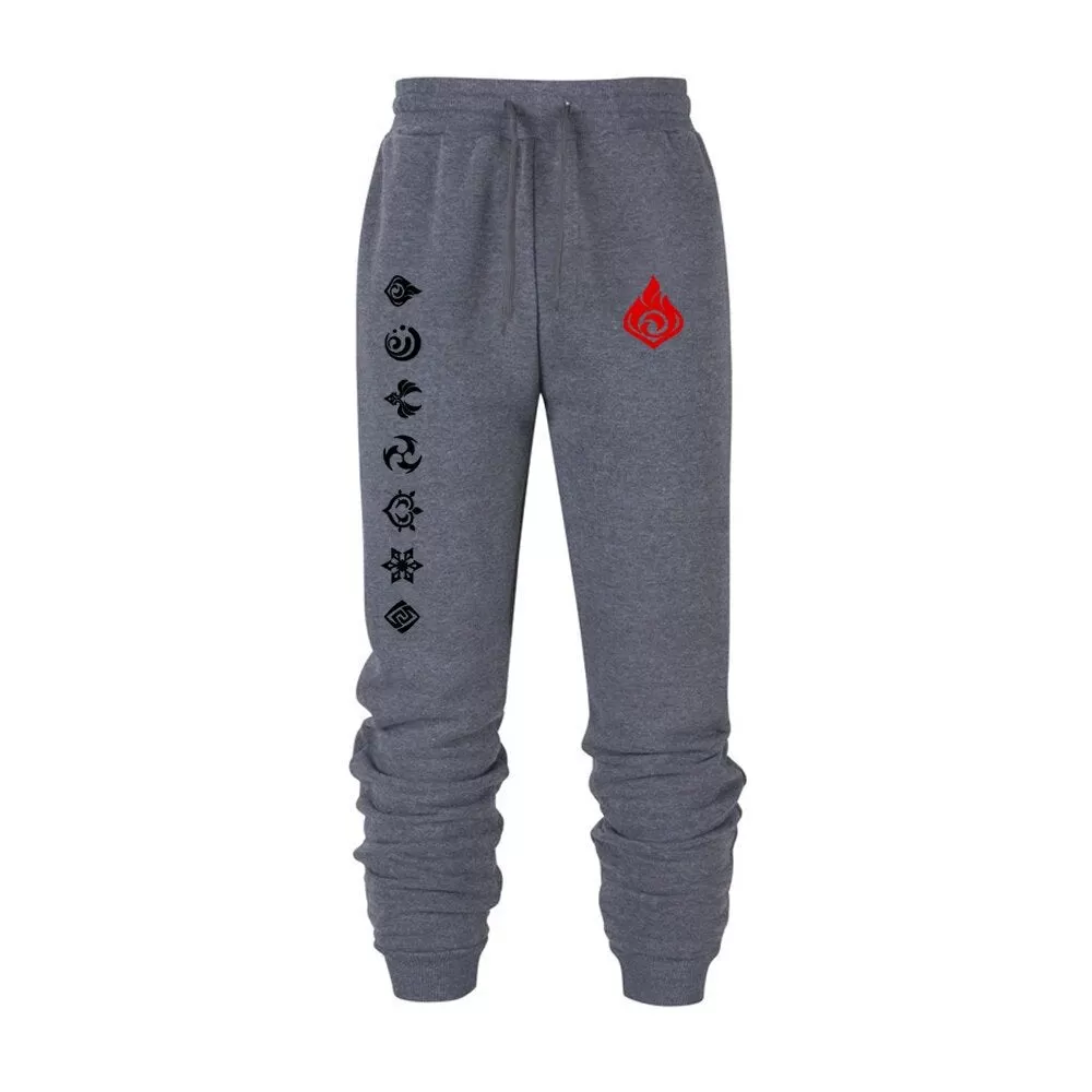 Game Genshin Impact Print Sweatpants for Men Women Warm Fleece Lined Pants Casual Trousers Athletic Running Joggers Sportswear