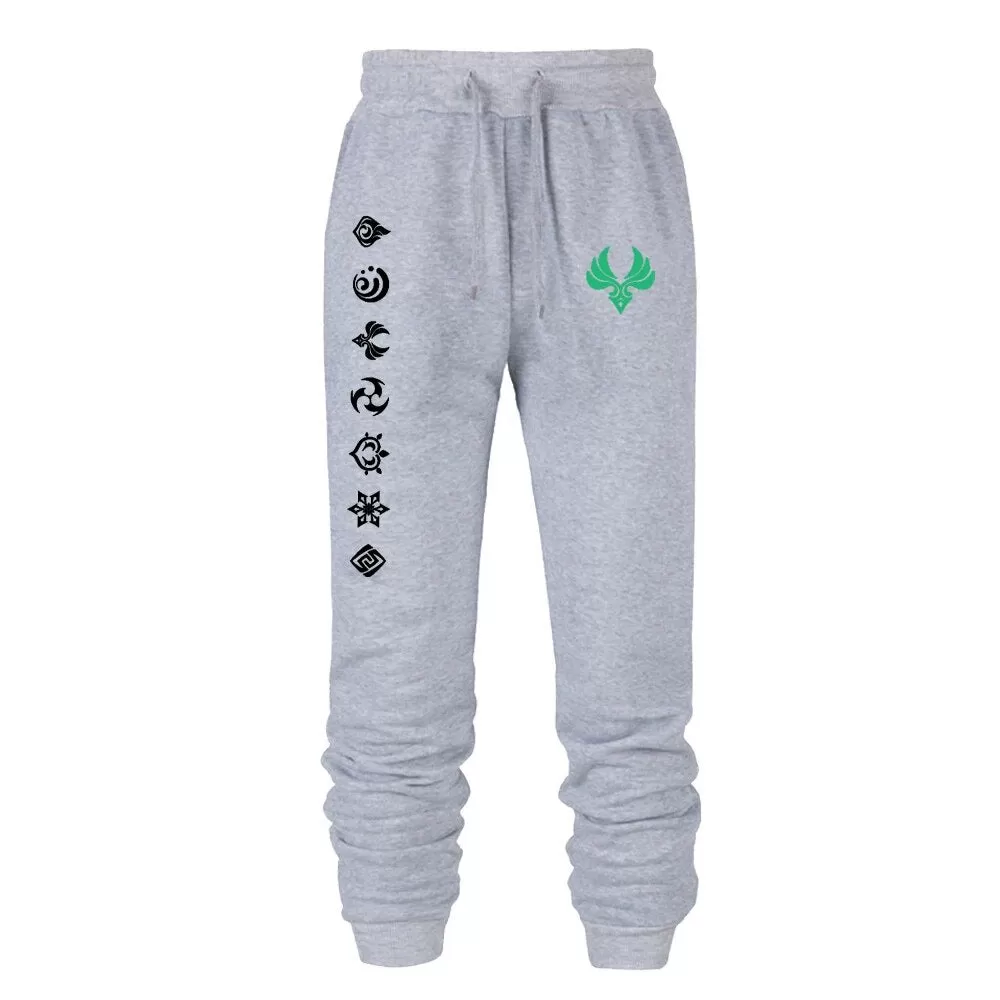 Game Genshin Impact Print Sweatpants for Men Women Warm Fleece Lined Pants Casual Trousers Athletic Running Joggers Sportswear