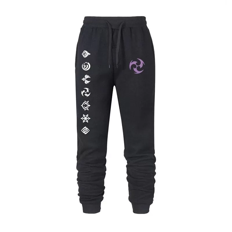 Game Genshin Impact Print Sweatpants for Men Women Warm Fleece Lined Pants Casual Trousers Athletic Running Joggers Sportswear