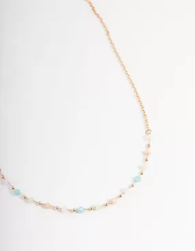 Gold Dainty Bead Necklace