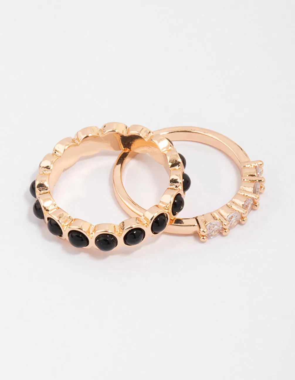 Gold Rounded Band Stacking Rings