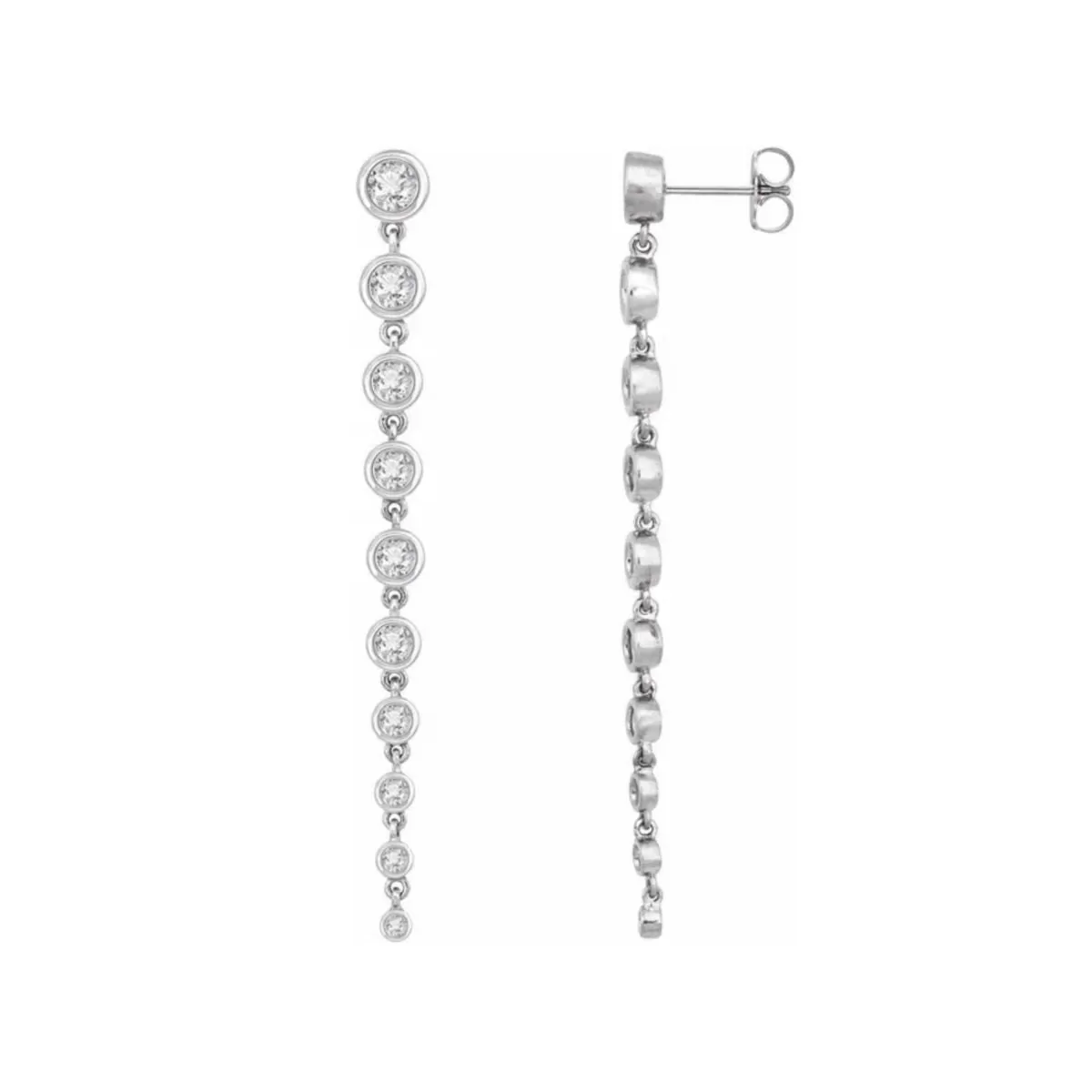 Graduated Diamond Dangle Earrings