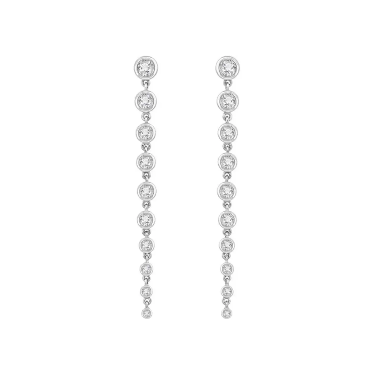 Graduated Diamond Dangle Earrings