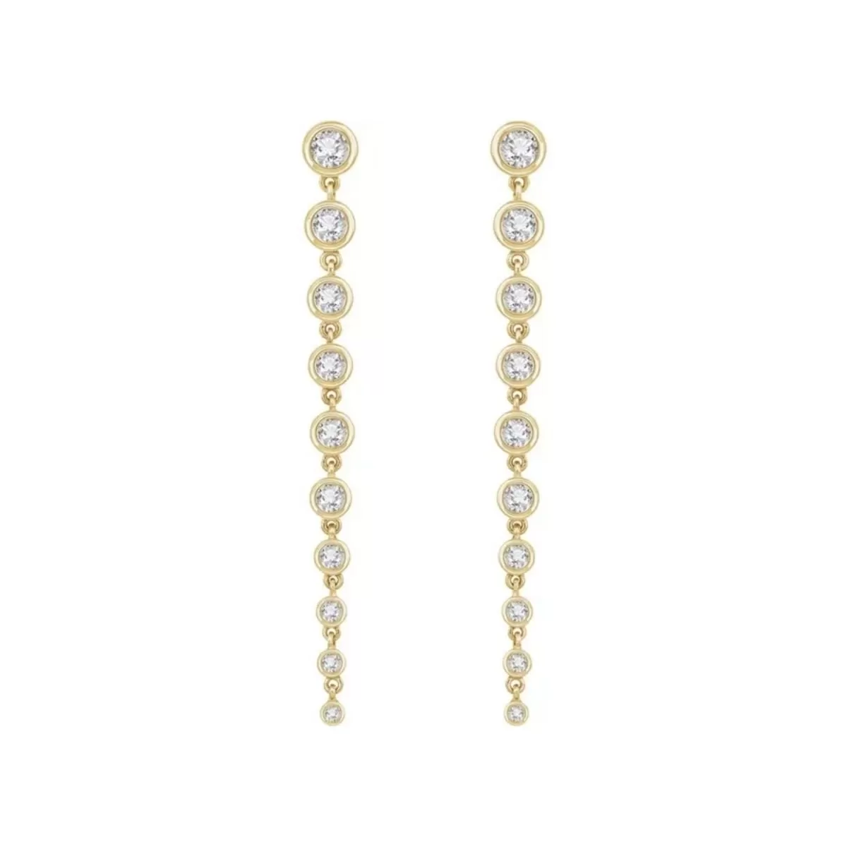 Graduated Diamond Dangle Earrings