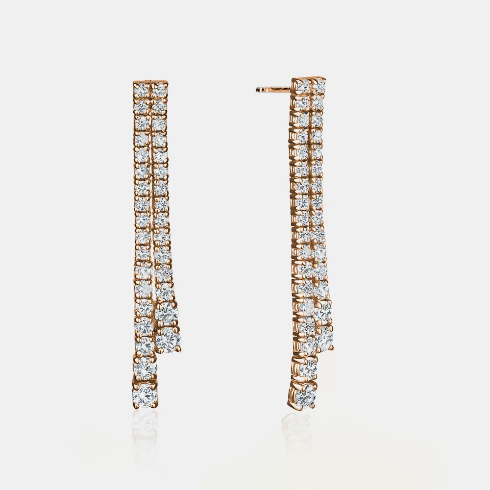 Graduated Diamond Double Tennis Earrings