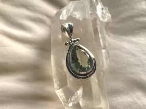 Green Amethyst Addua Pendant - Teardrop