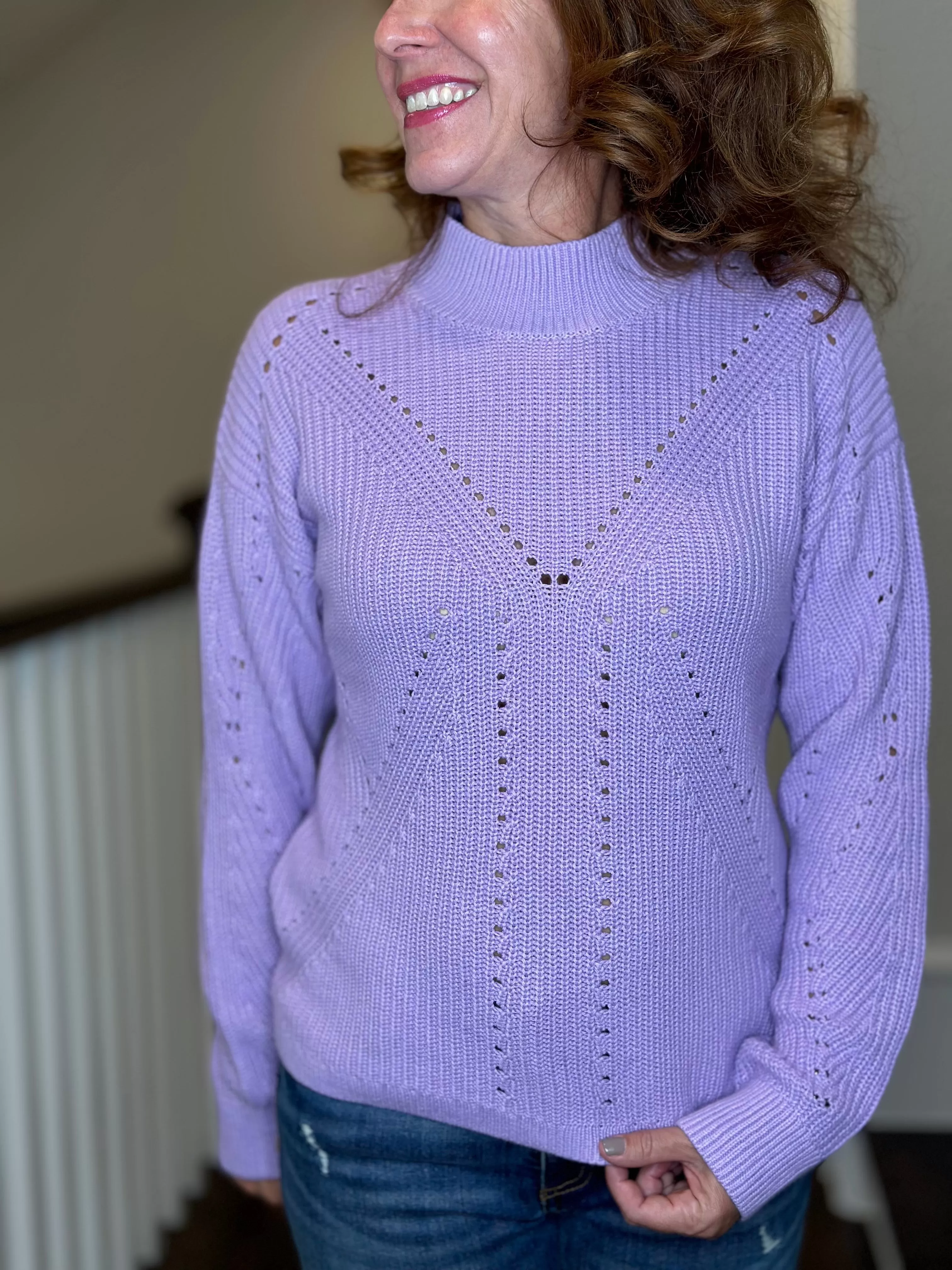 J Society Mock Neck Sweater in Lavender