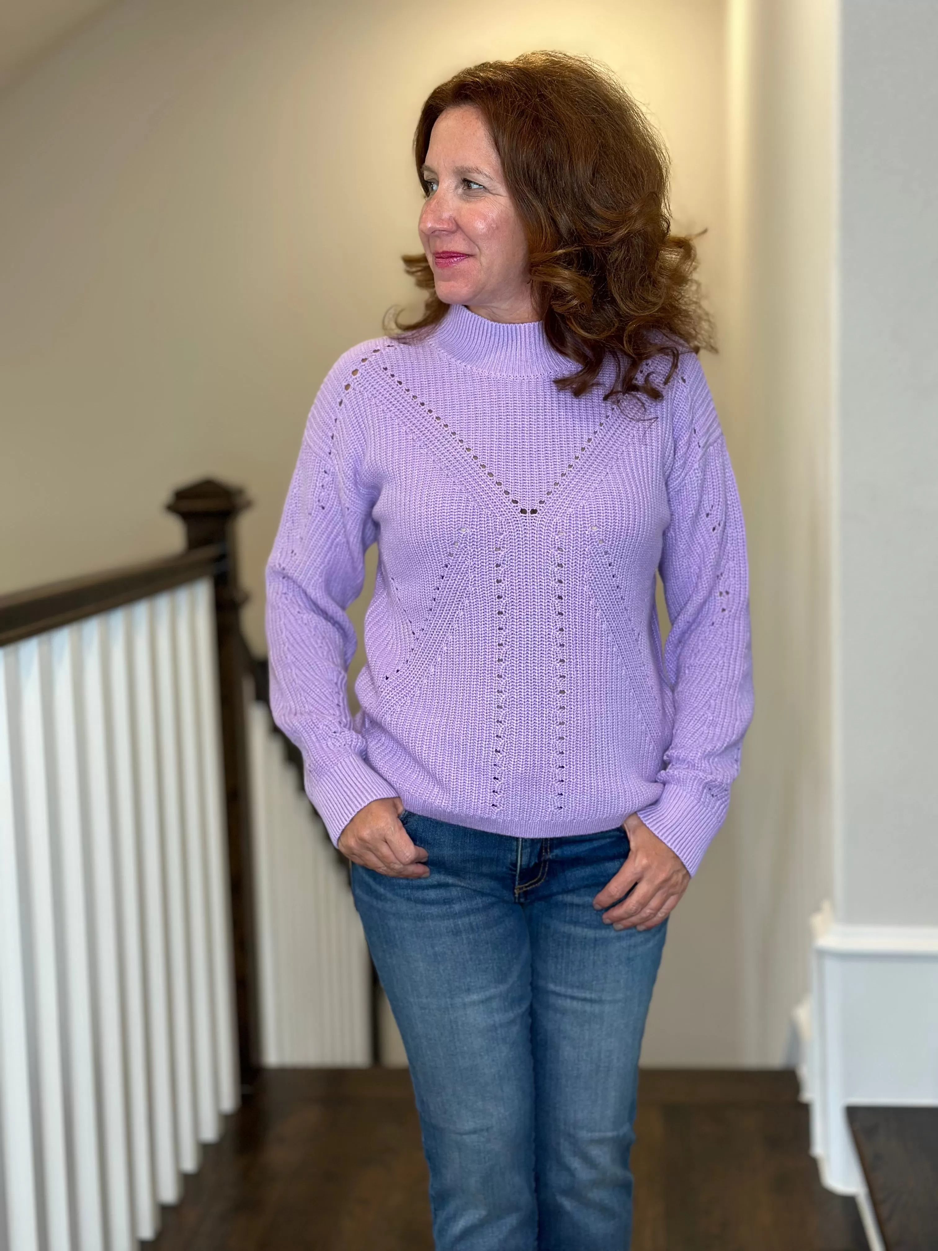 J Society Mock Neck Sweater in Lavender