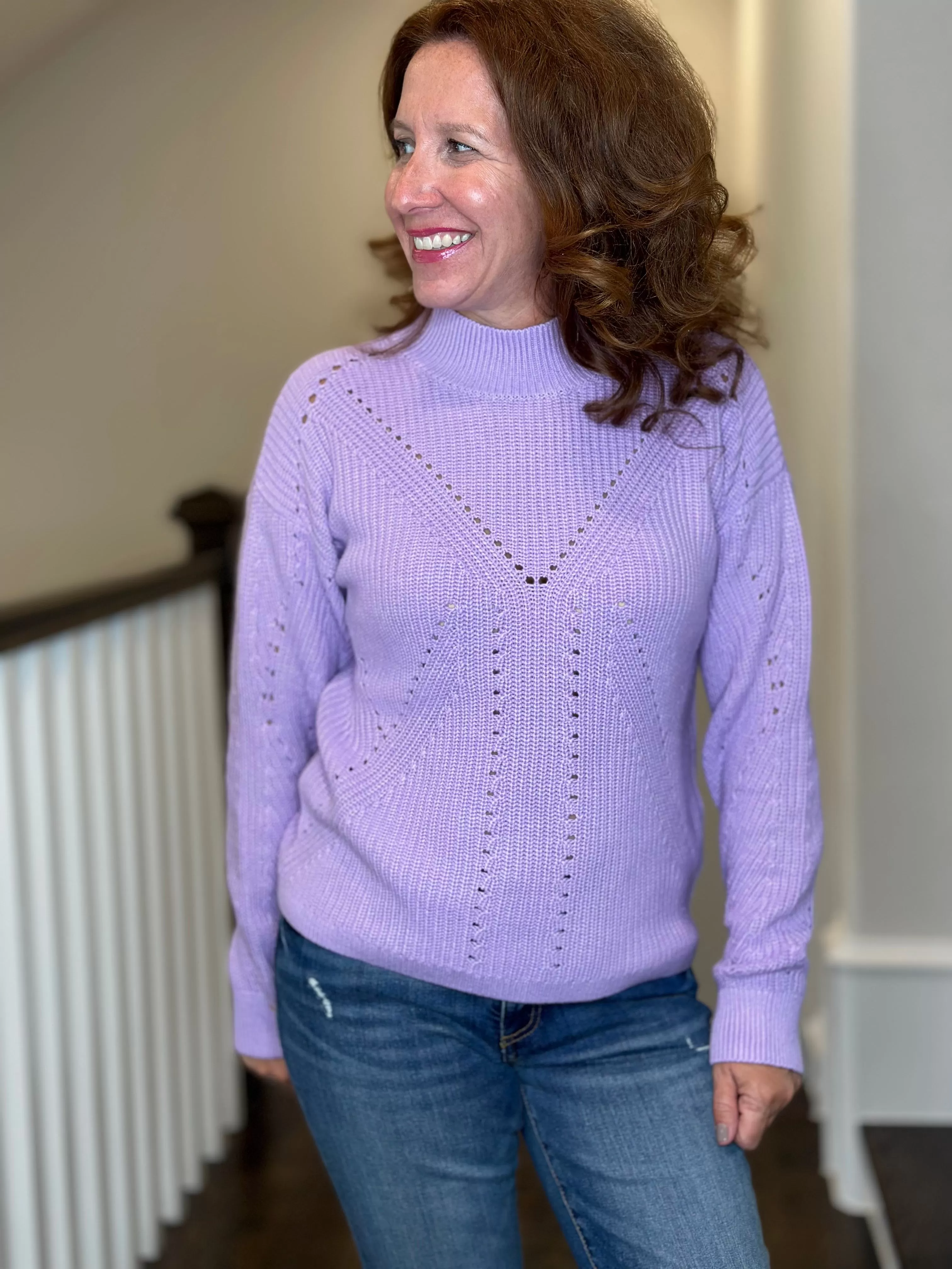 J Society Mock Neck Sweater in Lavender