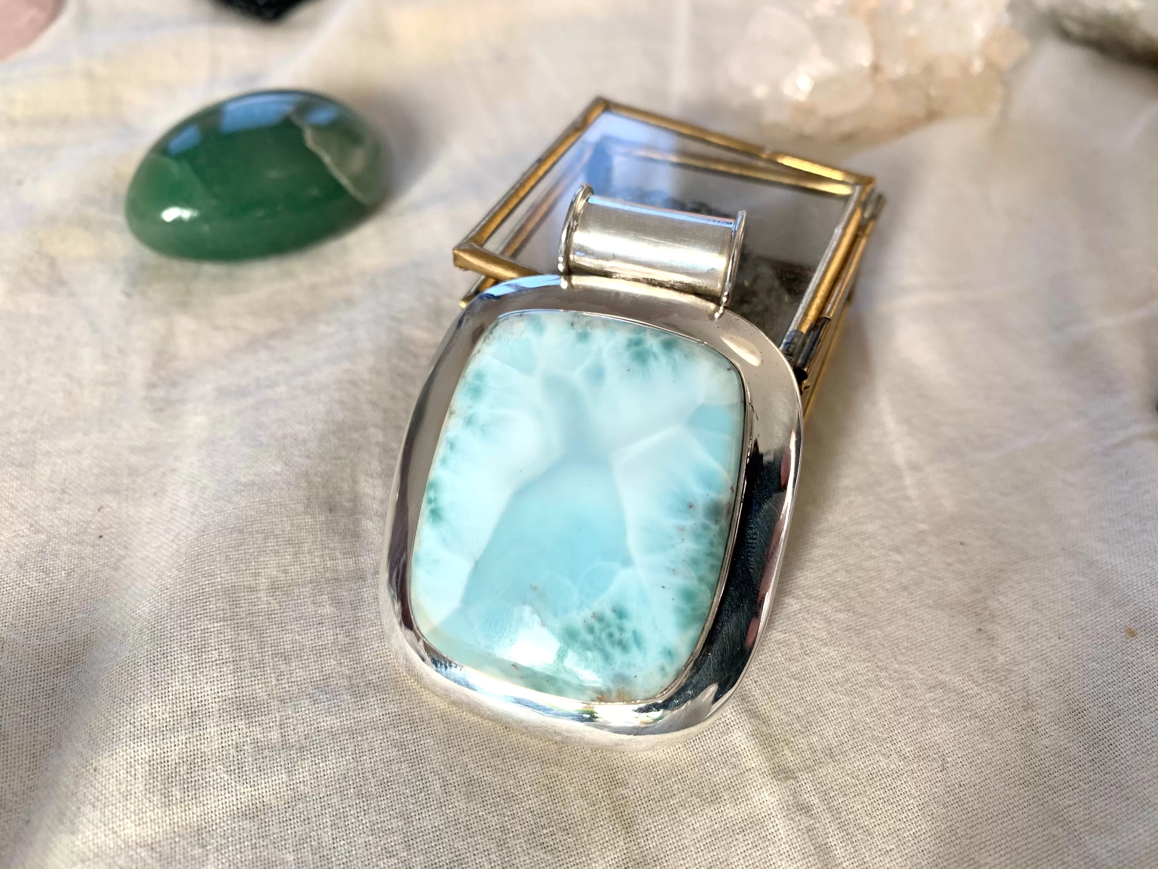 Larimar Gaia Pendant - XLarge Square