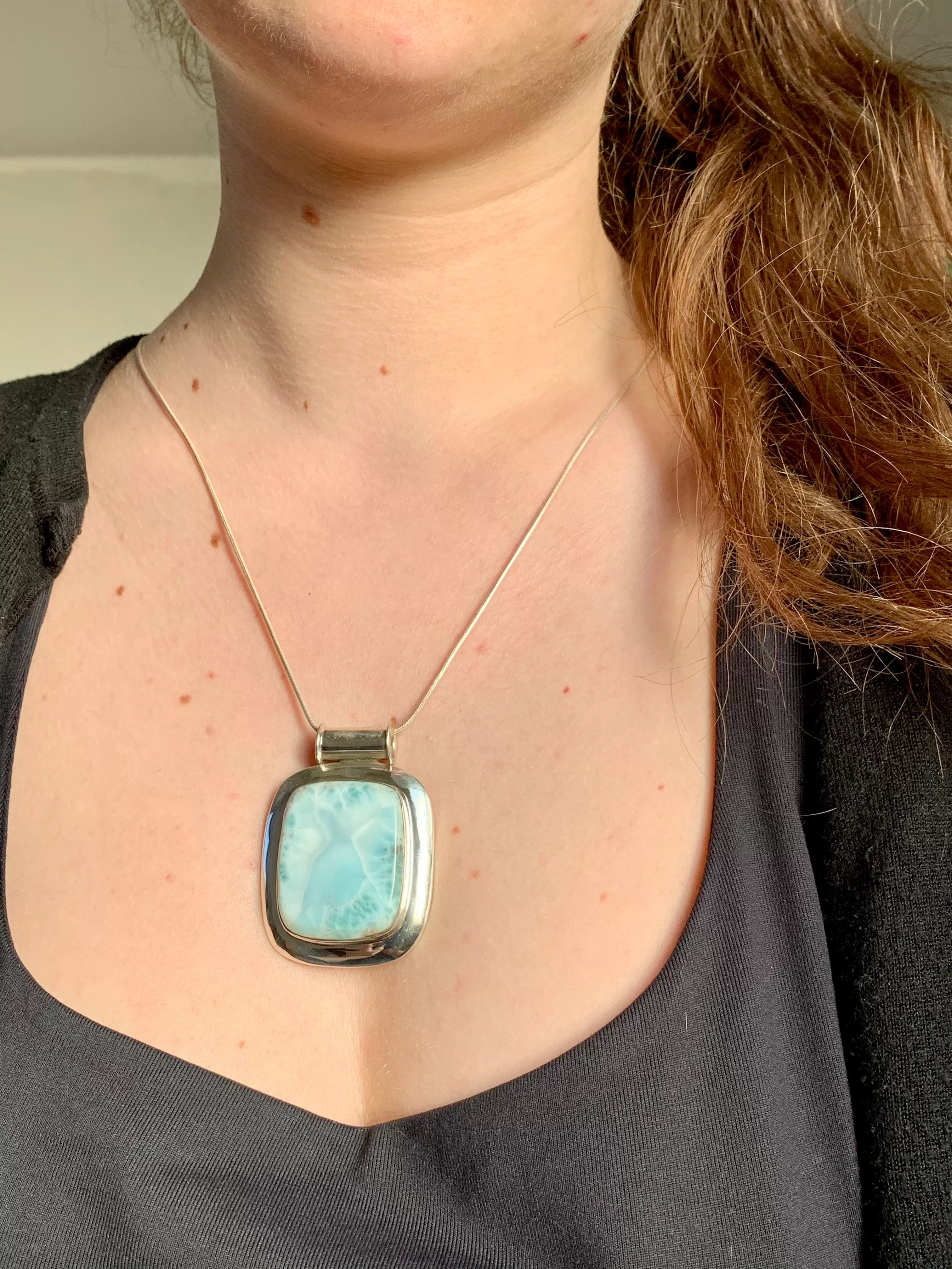 Larimar Gaia Pendant - XLarge Square