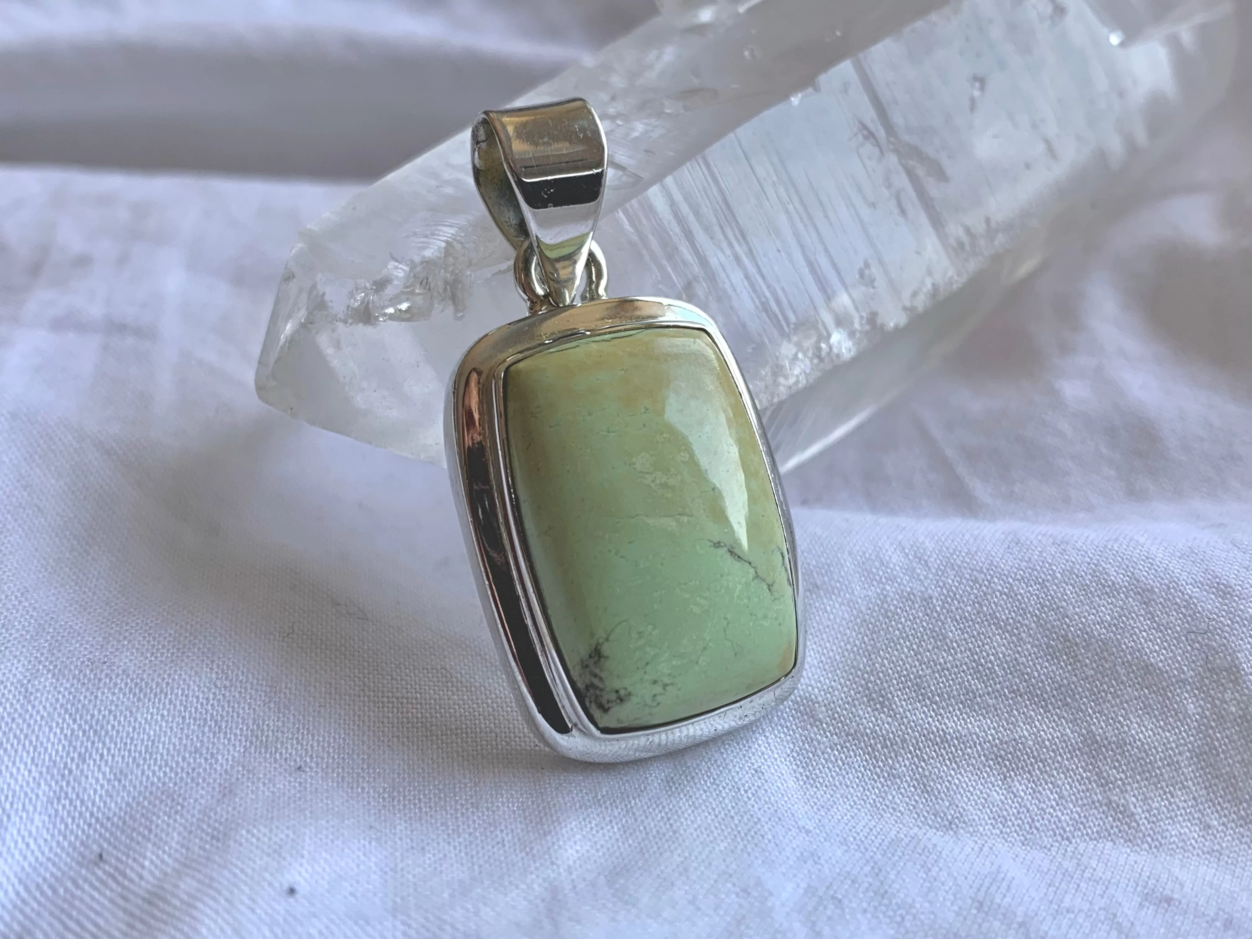 Lemon Chrysoprase Ansley Pendant - Rectangle