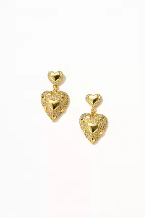 Lila Heart Drop Earrings