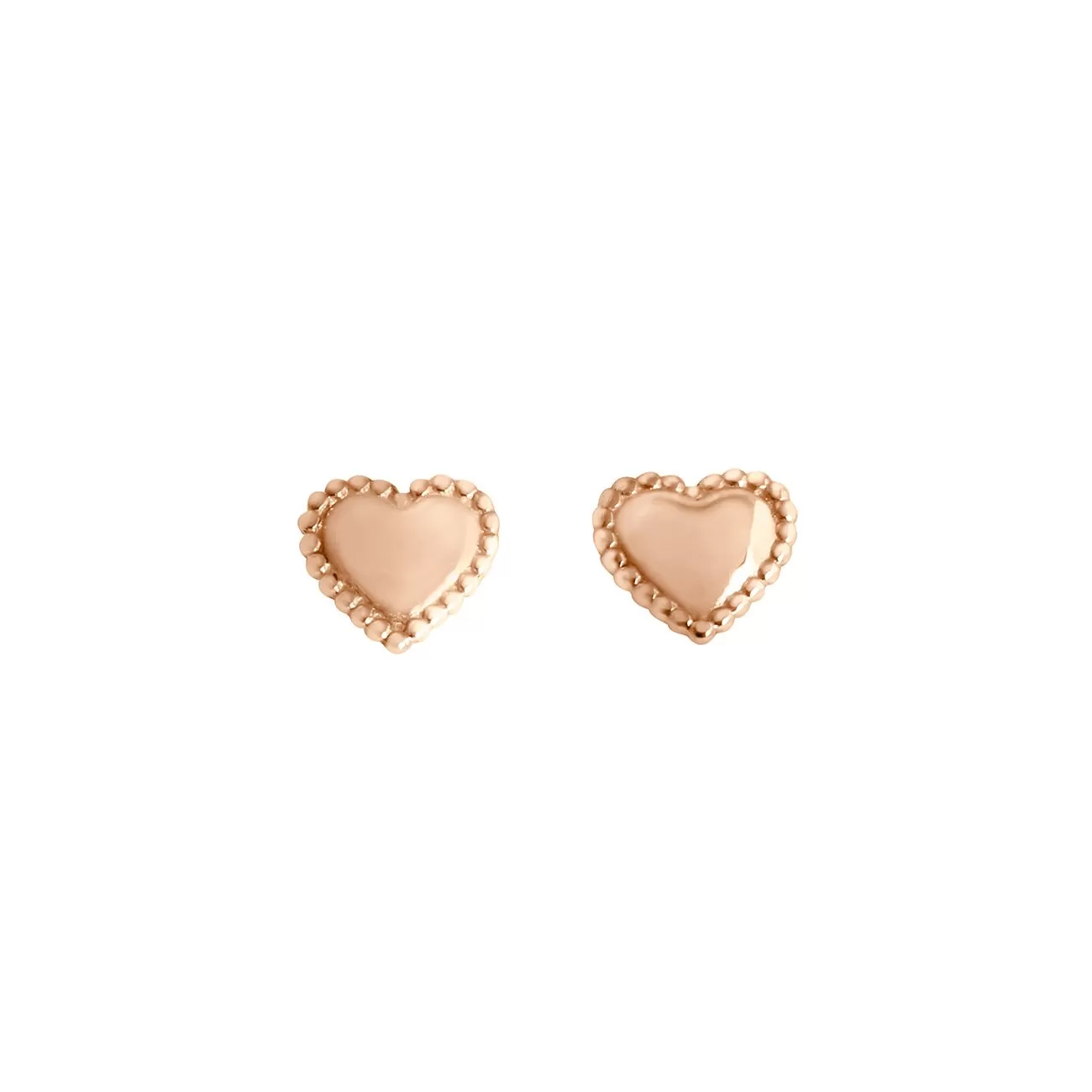 Lucky Heart earrings, Rose Gold