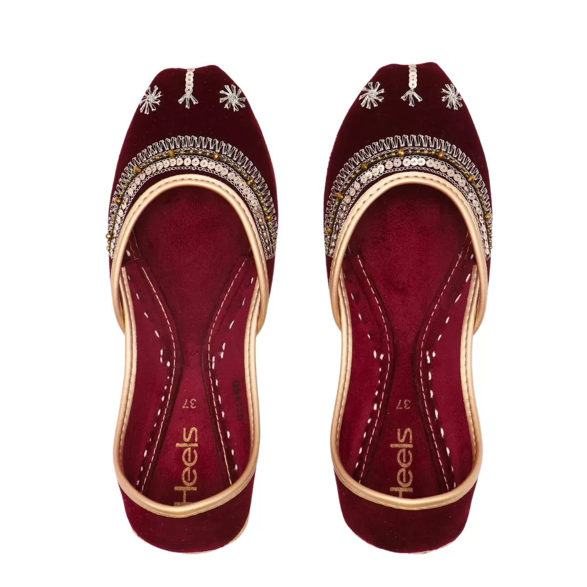 Maroon Ethnic Khussa 094135