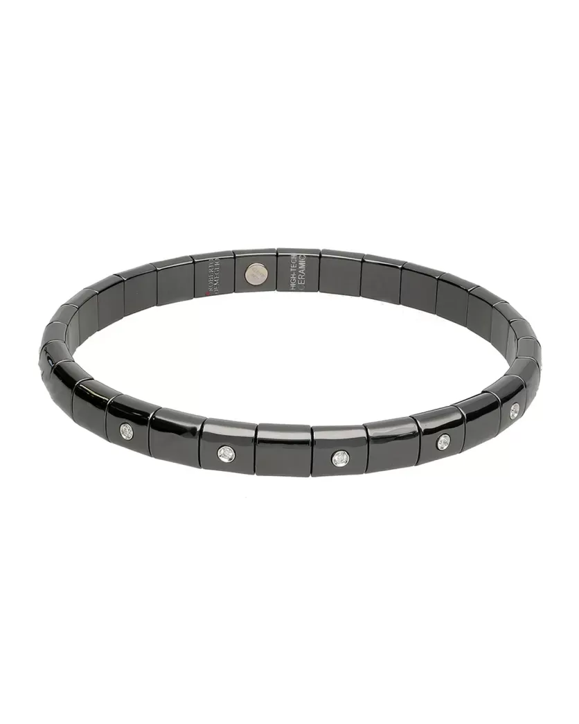 Matte Black Ceramic Stretch Bracelet