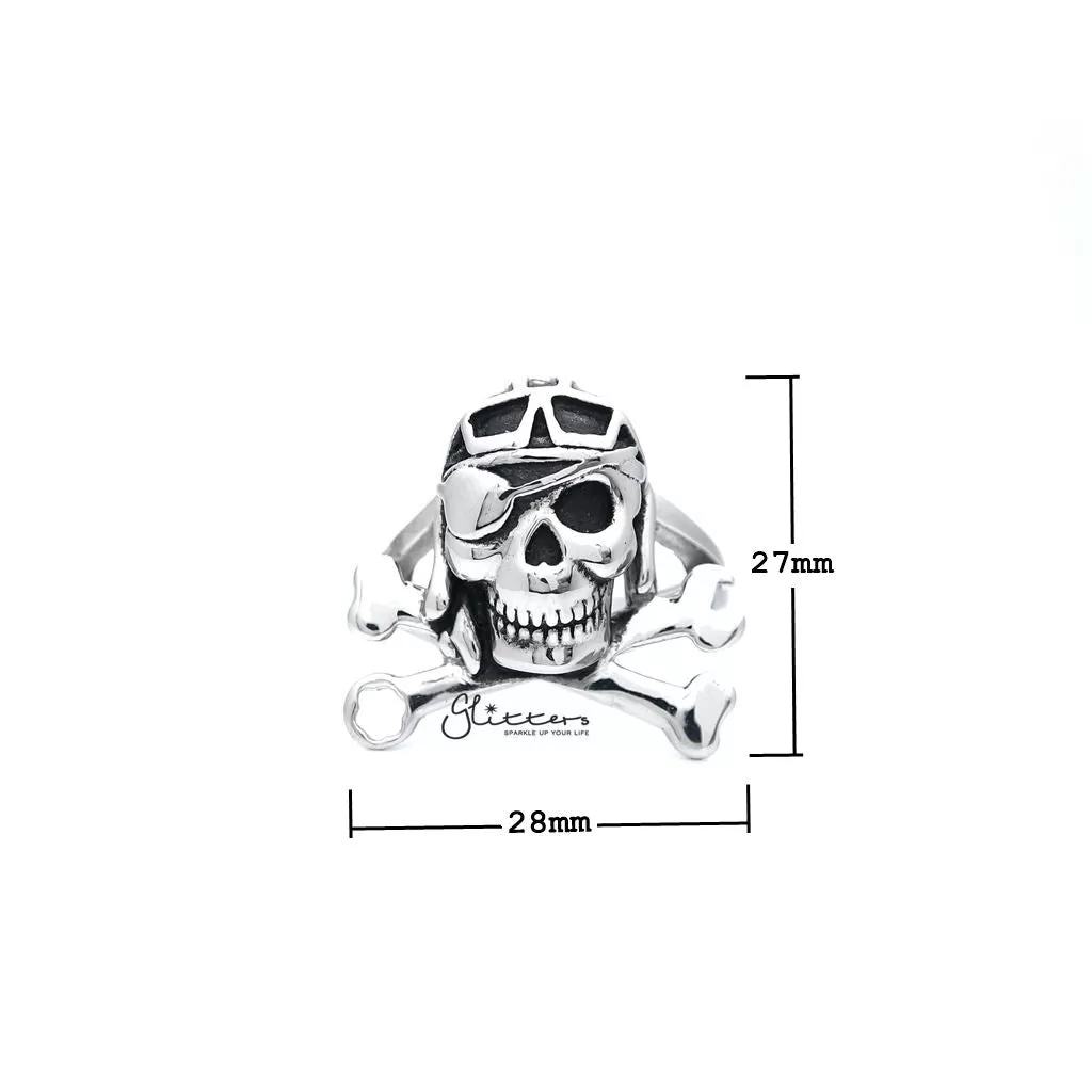 Men's Stainless Steel Skull with Bone Casting Rings