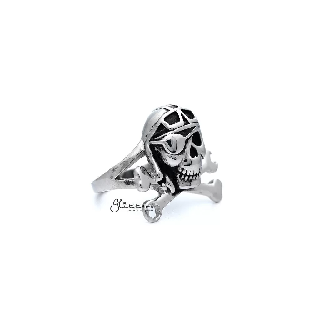 Men's Stainless Steel Skull with Bone Casting Rings