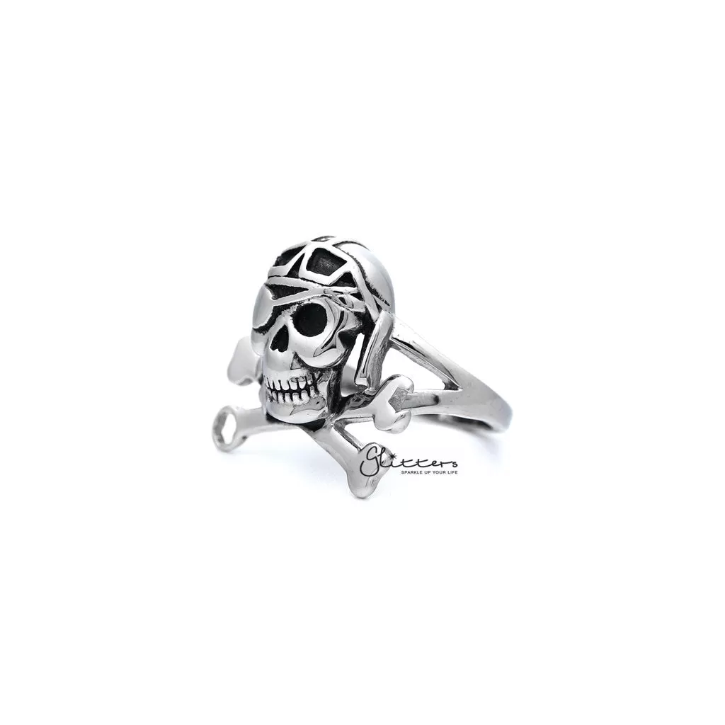 Men's Stainless Steel Skull with Bone Casting Rings