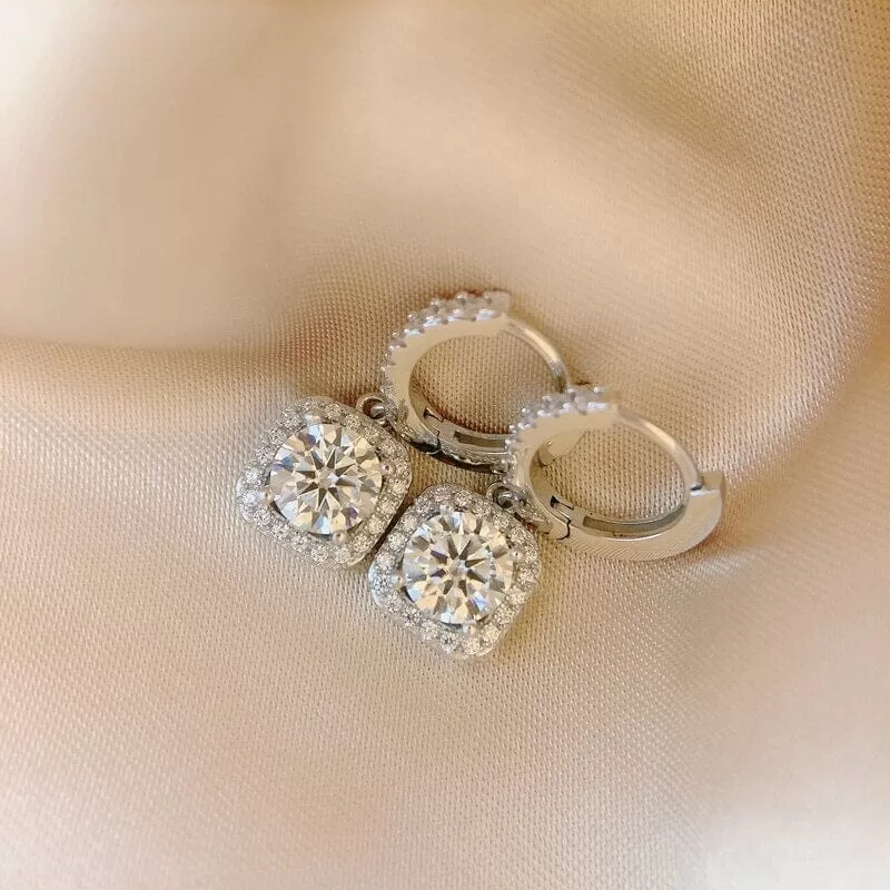 Moissanite Diamond Drop Earrings