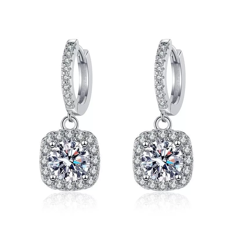 Moissanite Diamond Drop Earrings