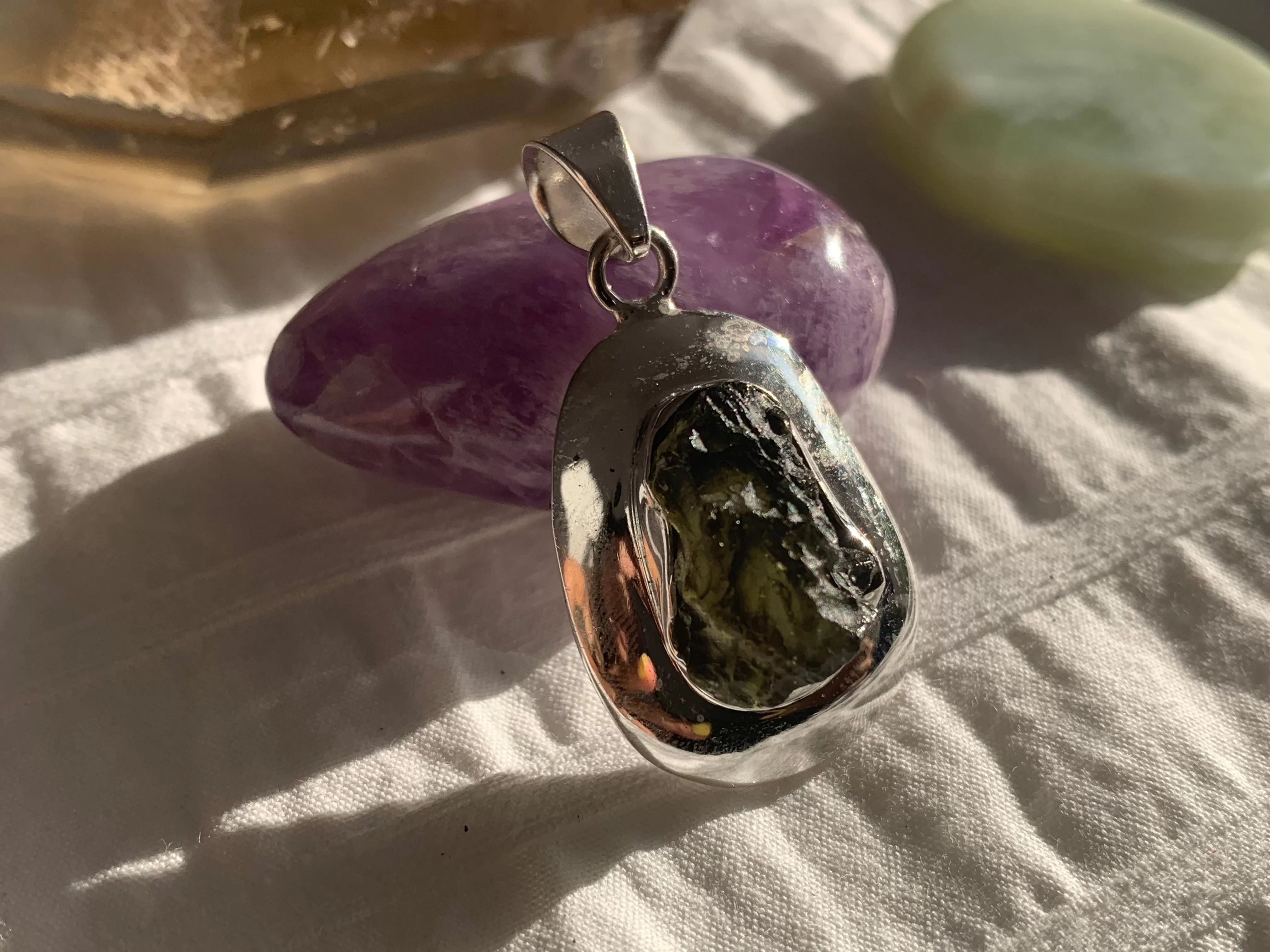 Moldavite Medea Pendant - Freeform E