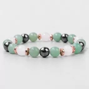 Natural Stone Aventurine and Other Stones with Hematite Beads Bracelet