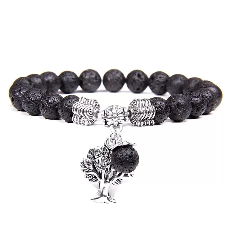 Natural Tiger Eye Stone Tree of Life Bracelets