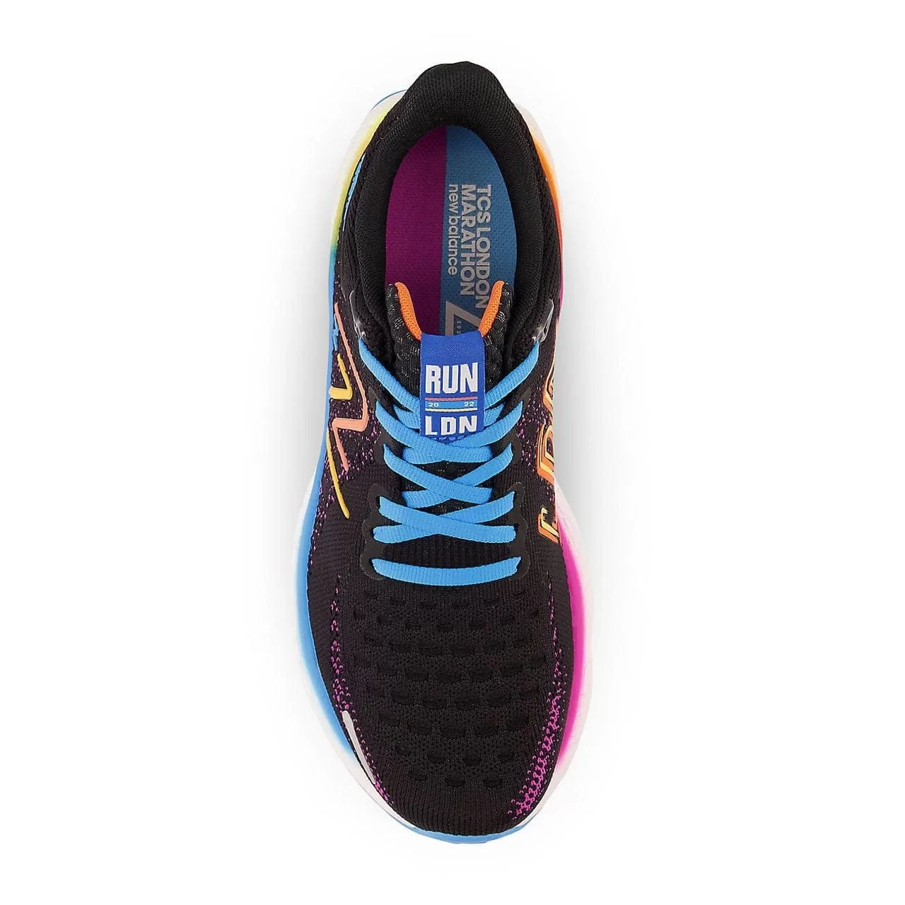 New Balance TCS London Marathon Fresh Foam X 1080v12 (Men's) - Black with magenta pop and vibrant sky