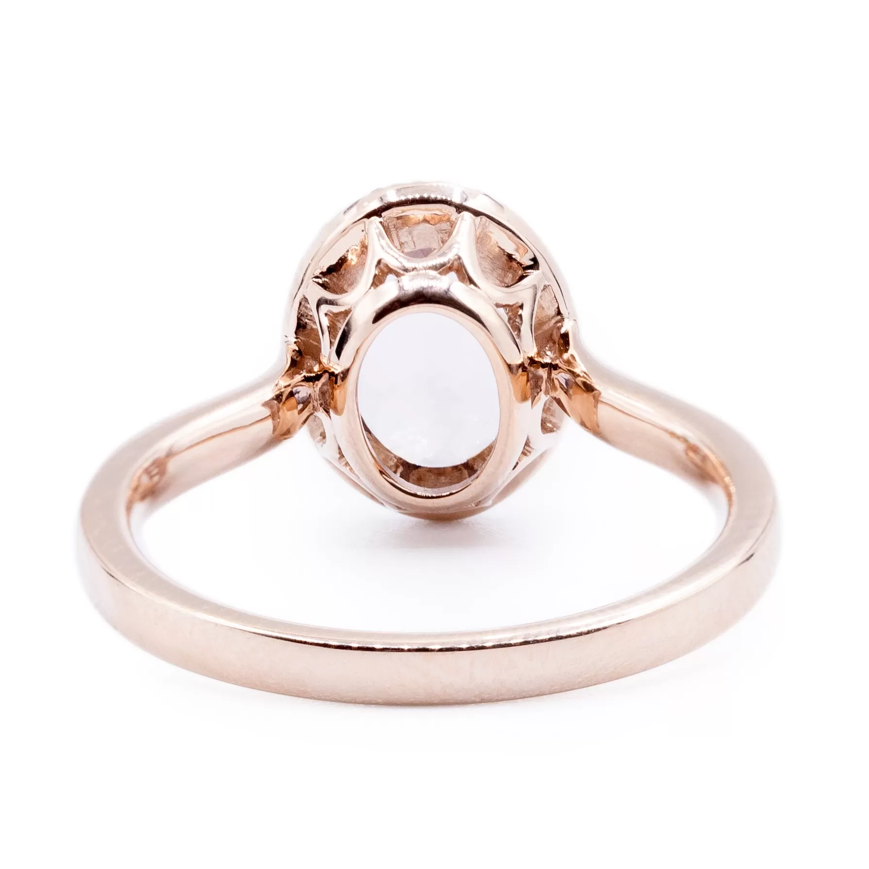 Oval Morganite with Diamond Accented Halo Ring