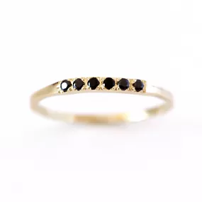 Pave Black Diamond Wedding Band - Thin Diamond Band