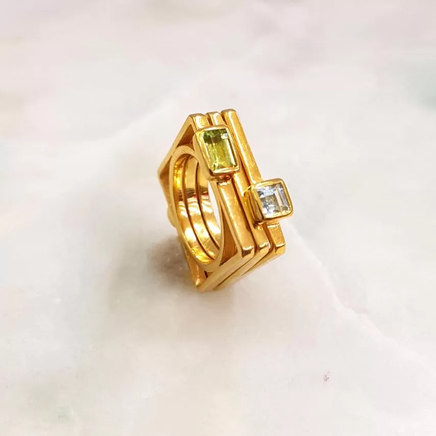 Peridot Minette Cube Ring